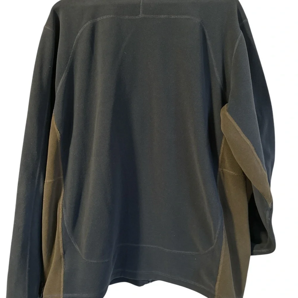 The North Face Navy Blue Fleece with Teal Accent Pocket and Dark Gray Side Panel